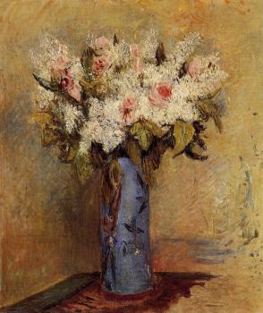 Pierre Auguste Renoir : Vase of Lilacs and Roses